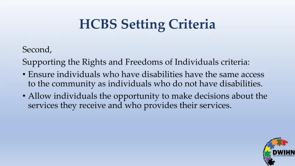 hcbs setting criteria 1