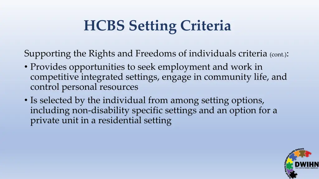 hcbs setting criteria 2