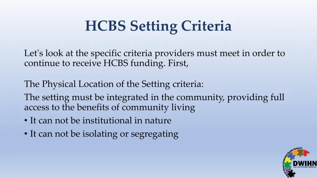 hcbs setting criteria