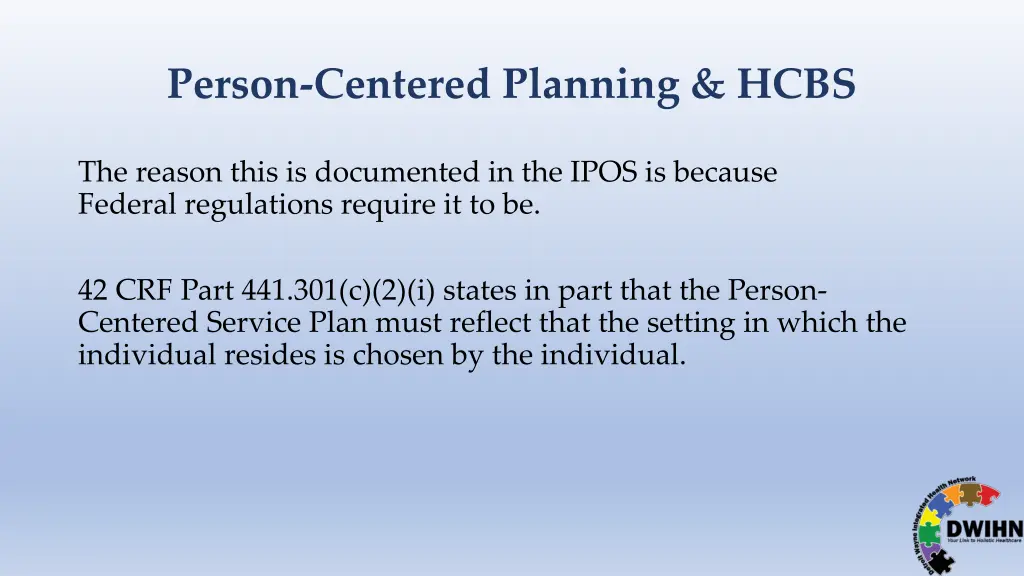 person centered planning hcbs 1