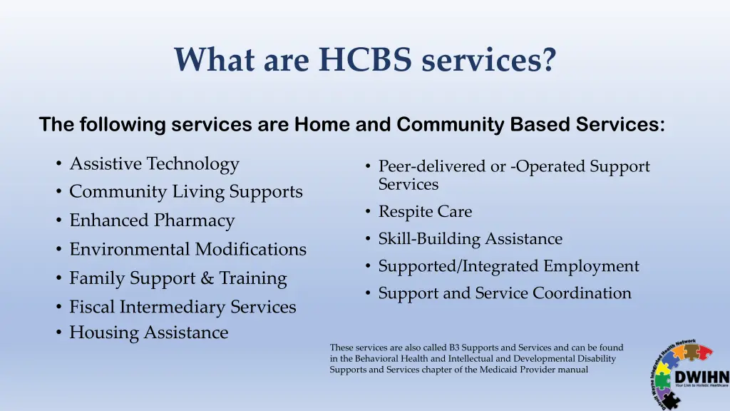 what are hcbs services