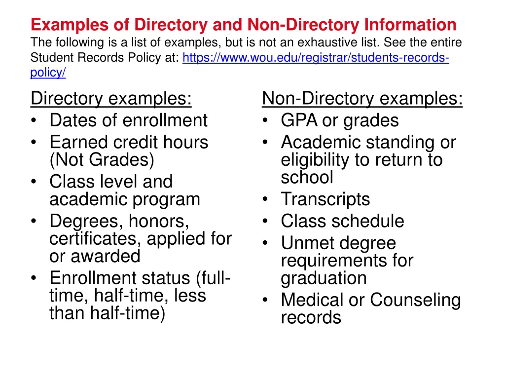 examples of directory and non directory