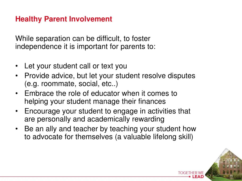 healthy parent involvement