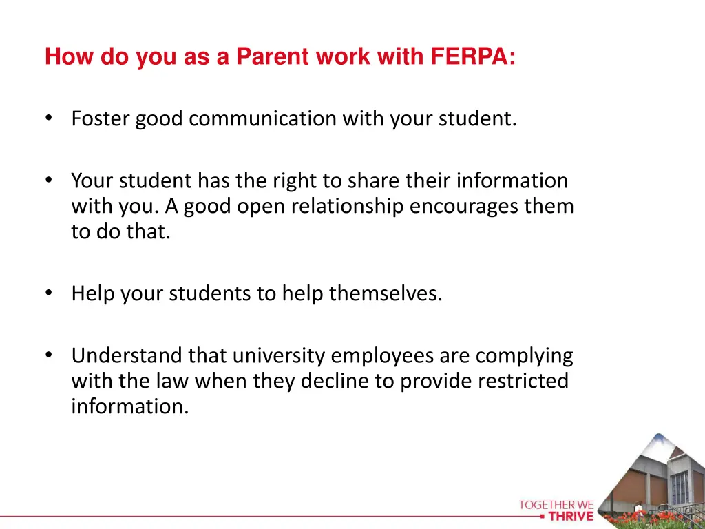 how do you as a parent work with ferpa