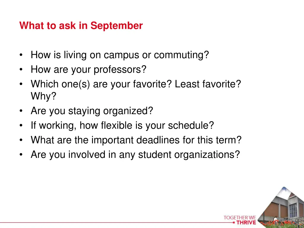 what to ask in september