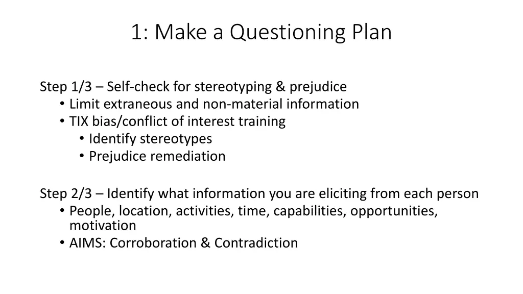 1 make a questioning plan