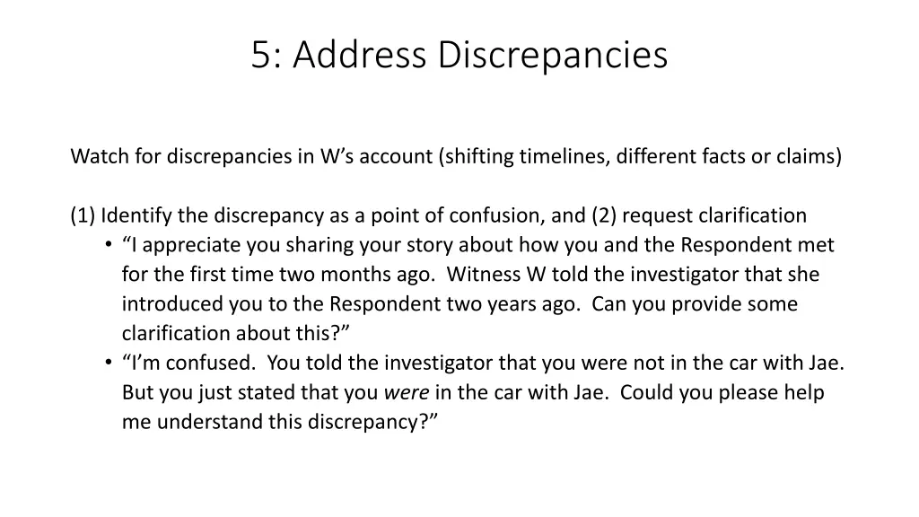 5 address discrepancies