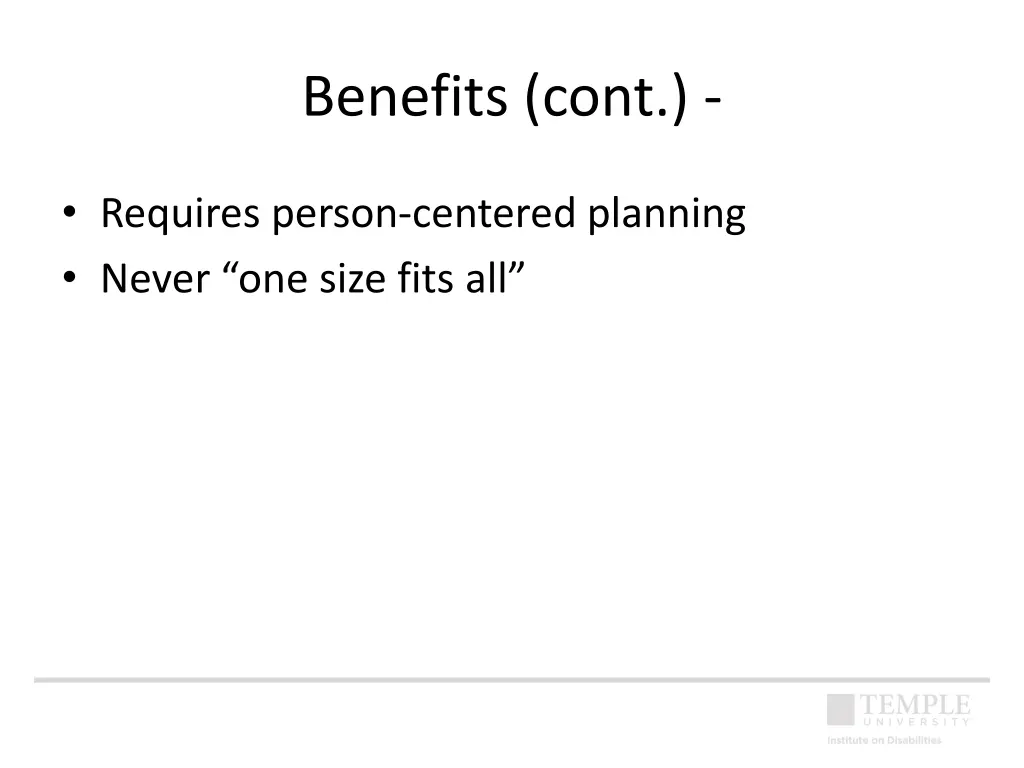 benefits cont