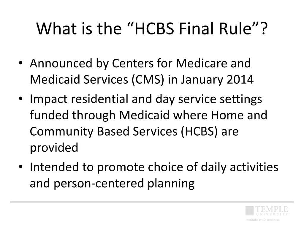 what is the hcbs final rule