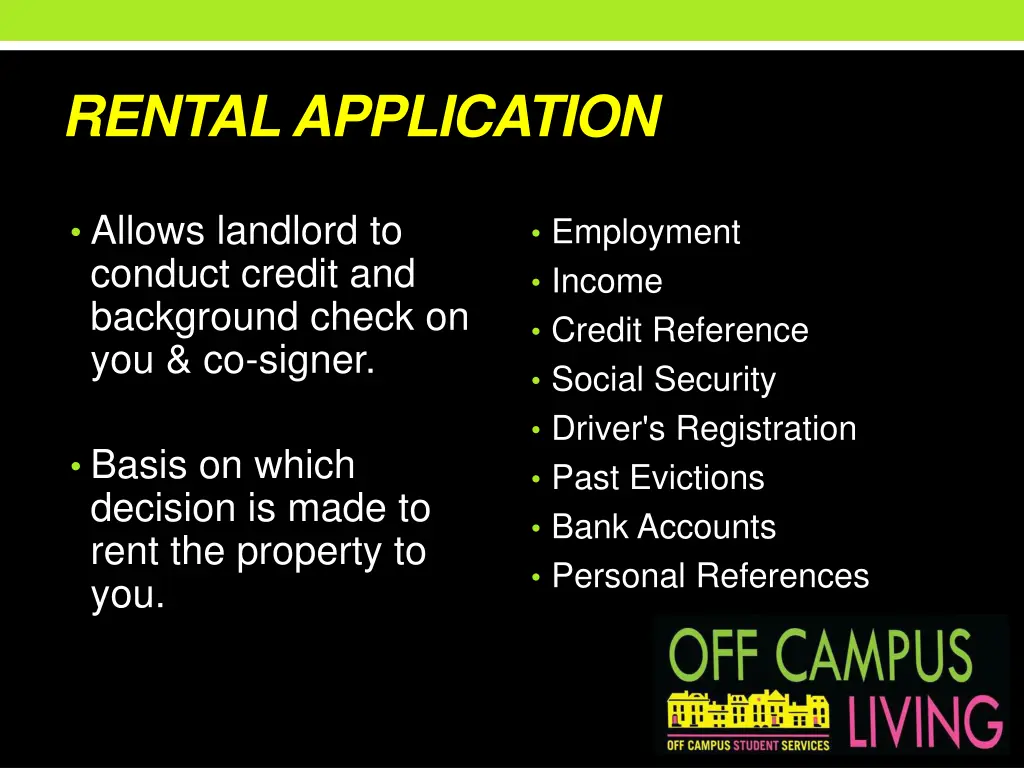 rental application