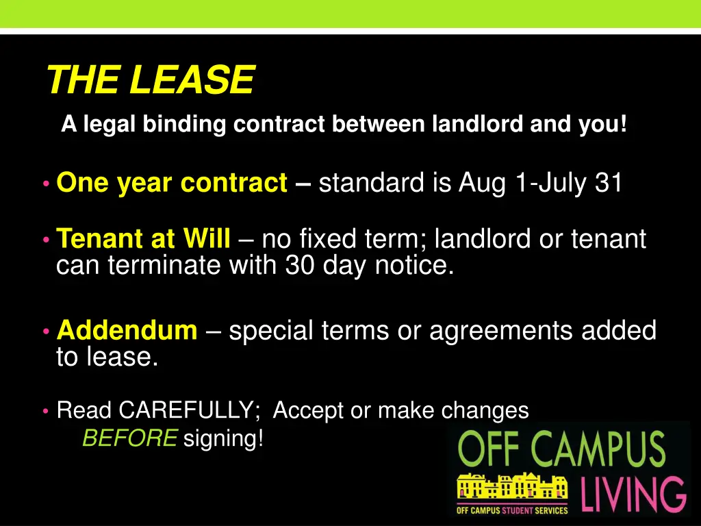 the lease a legal binding contract between