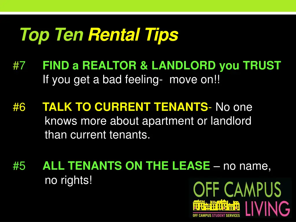 top ten rental tips 1