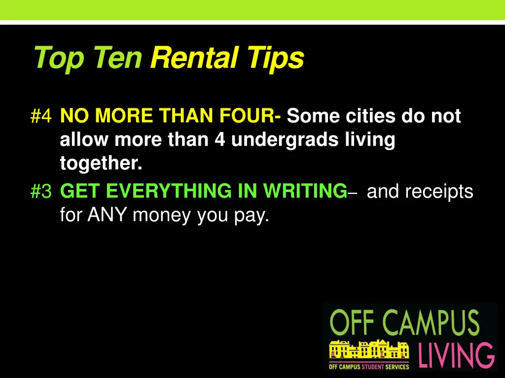 top ten rental tips 2