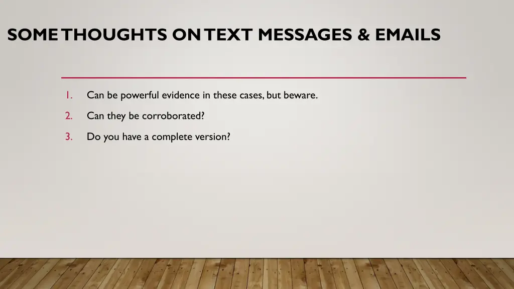 some thoughts on text messages emails