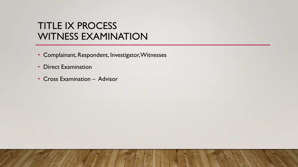 title ix process witness examination