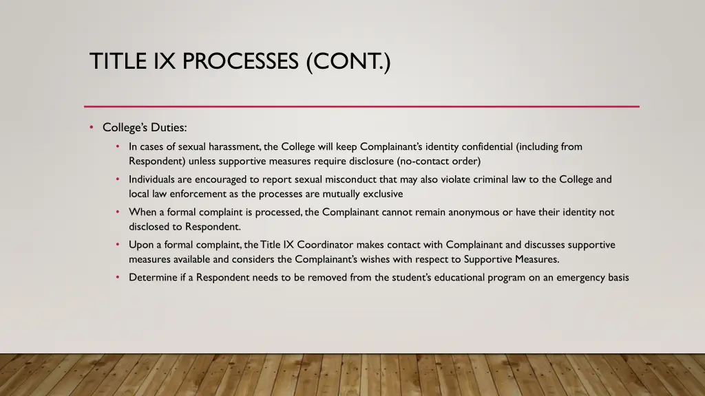 title ix processes cont