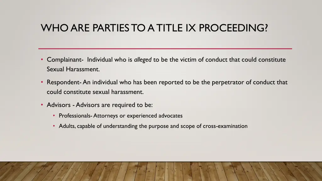 who are parties to a title ix proceeding