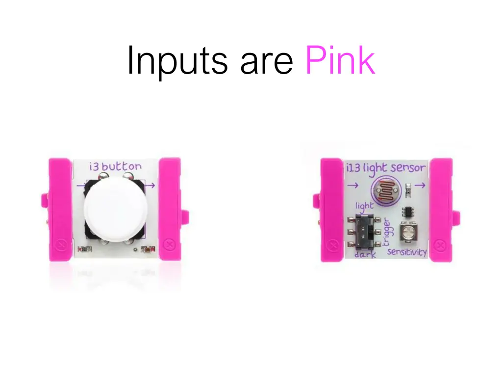 inputs are pink