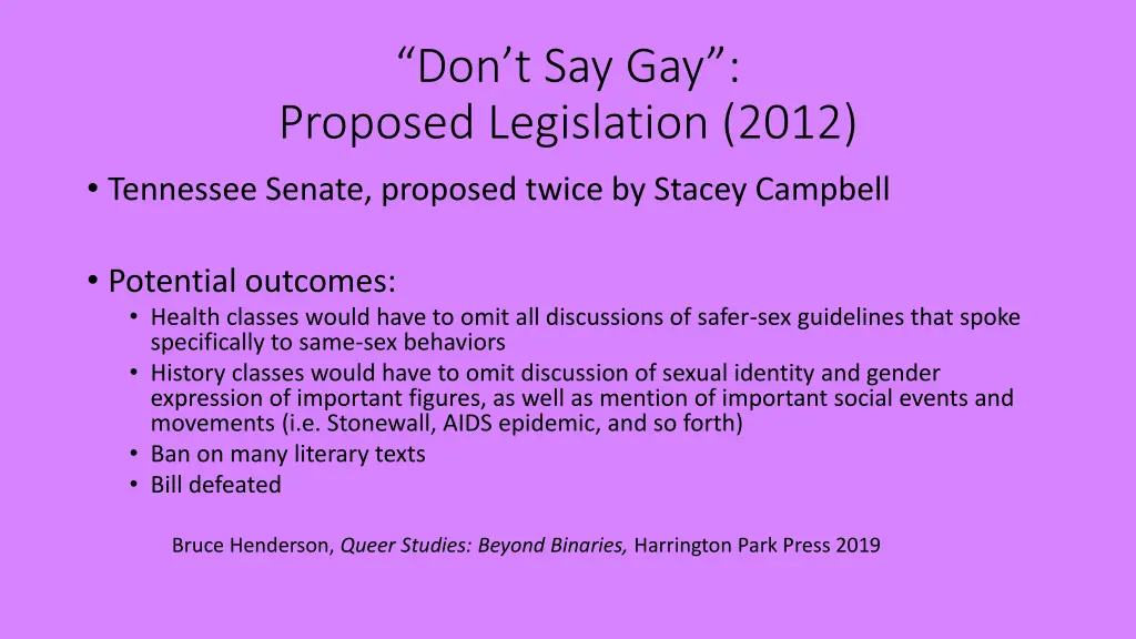 don t say gay proposed legislation 2012 tennessee