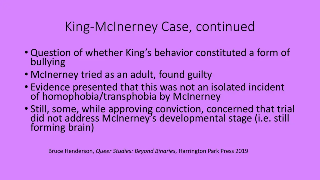 king mcinerney case continued