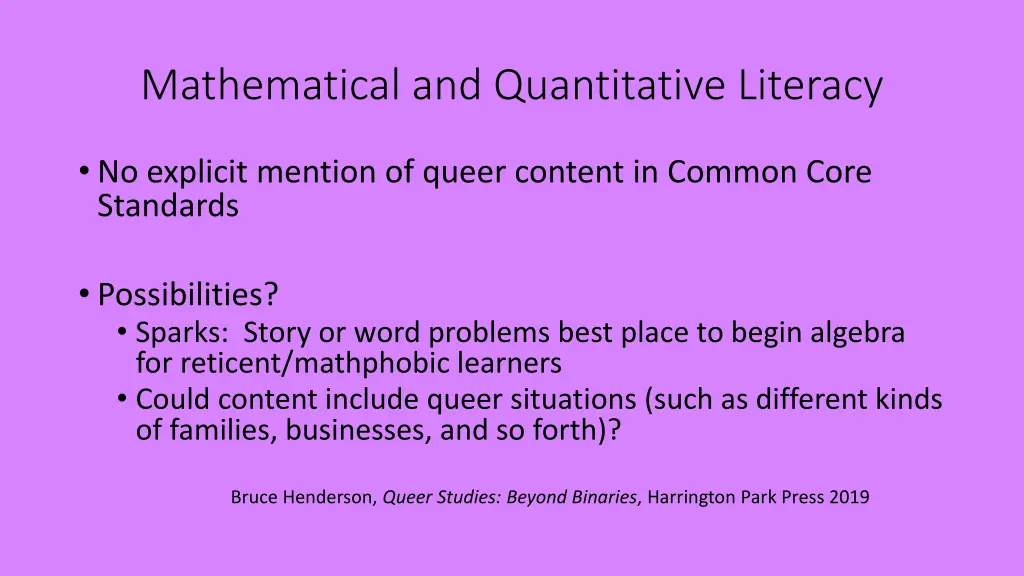 mathematical and quantitative literacy