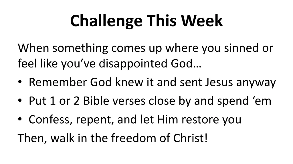 challenge this week