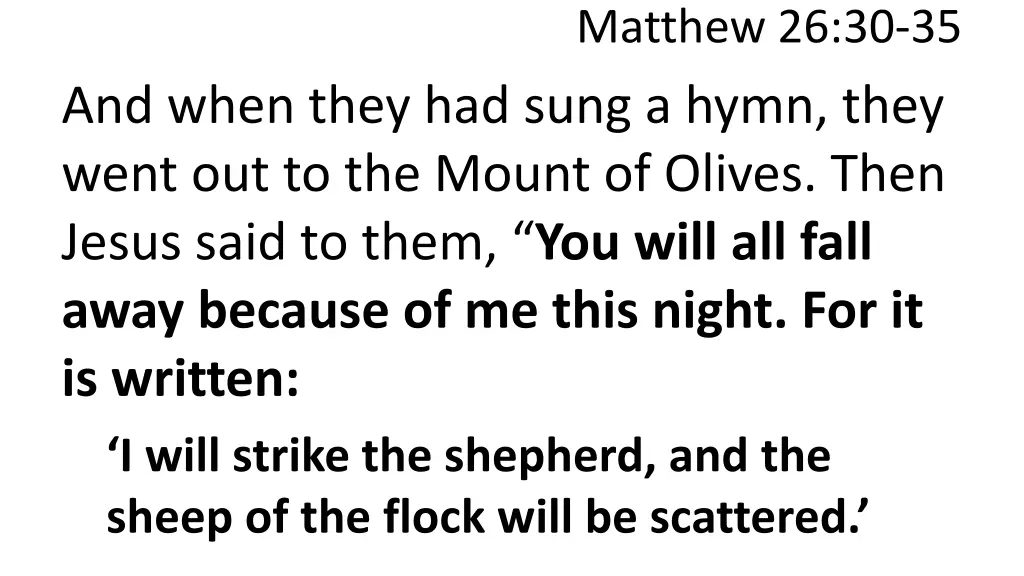 matthew 26 30 35