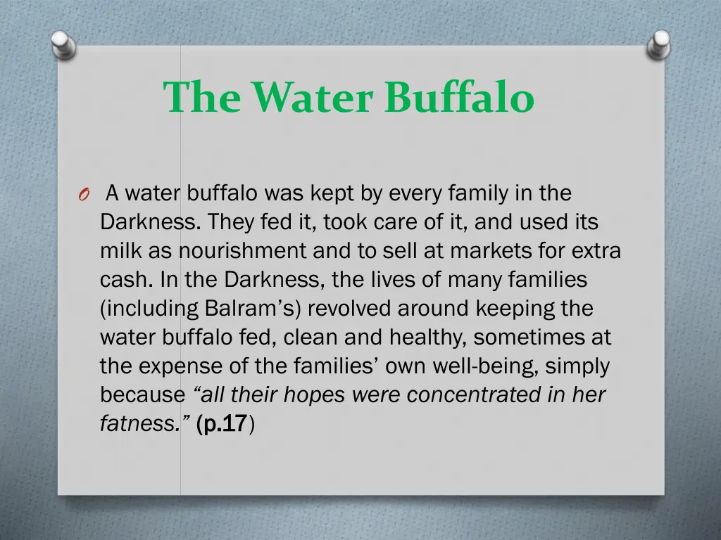 the water buffalo