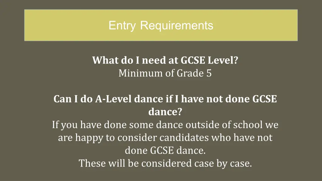 entry requirements