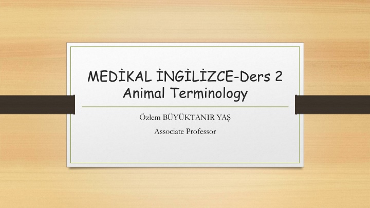 med kal ng l zce ders 2 animal terminology