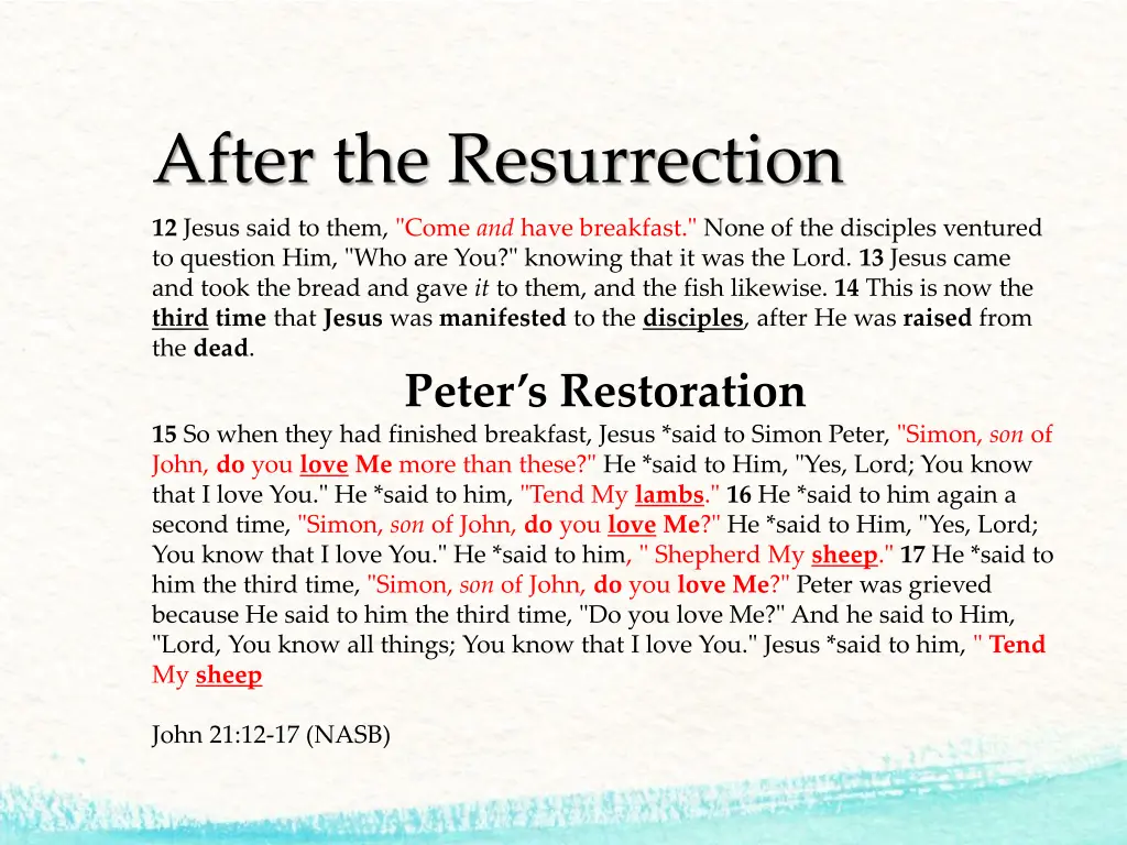 after the resurrection