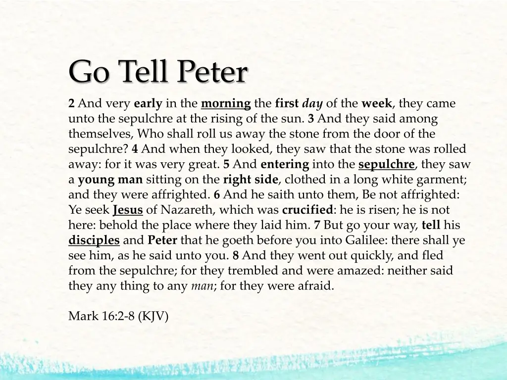 go tell peter