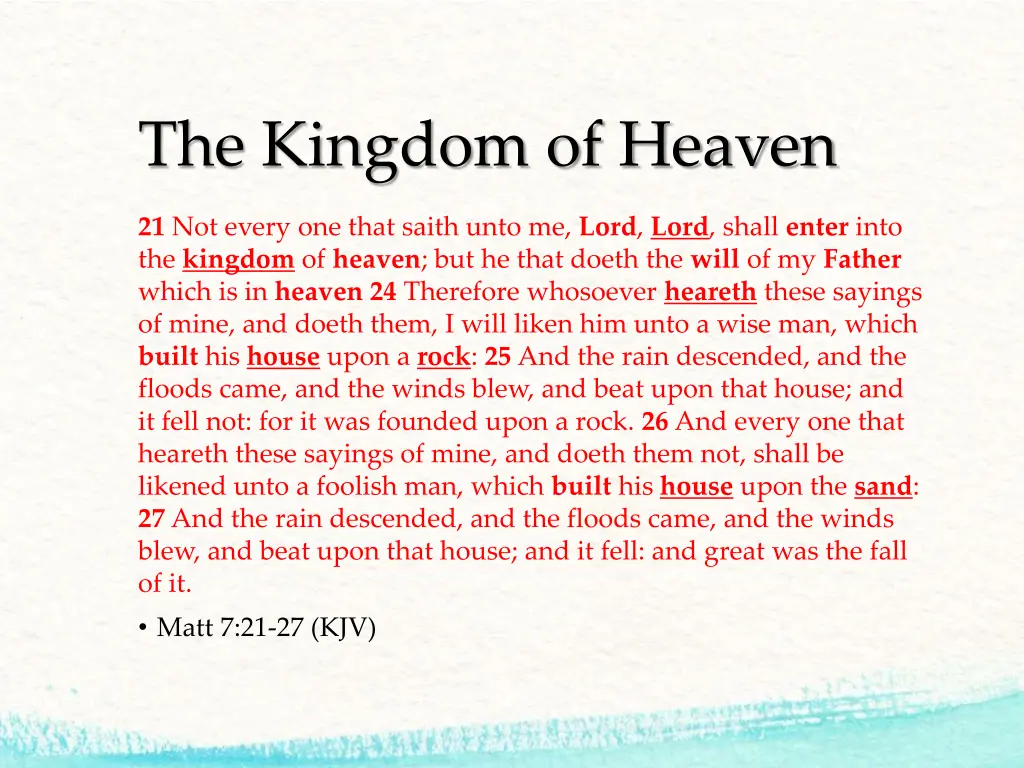 the kingdom of heaven