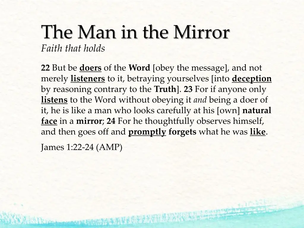 the man in the mirror faith that holds 1