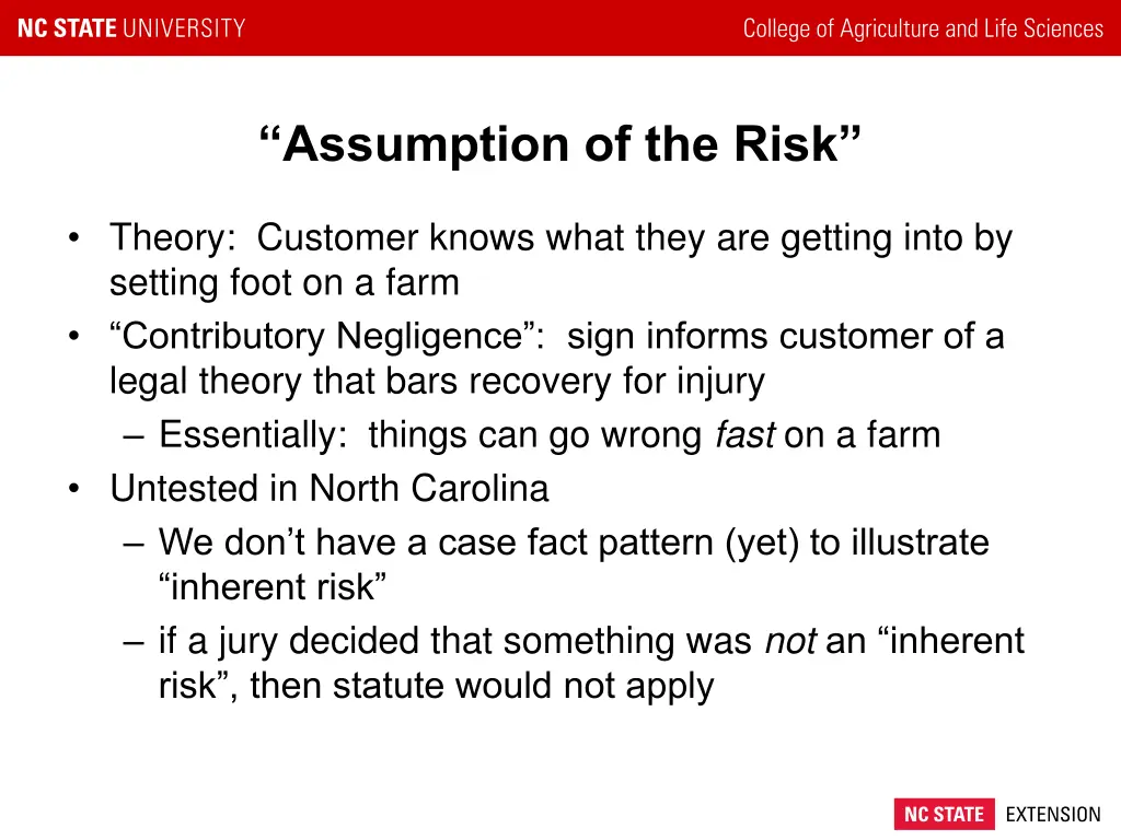 assumption of the risk