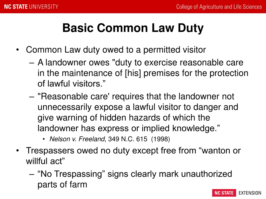 basic common law duty