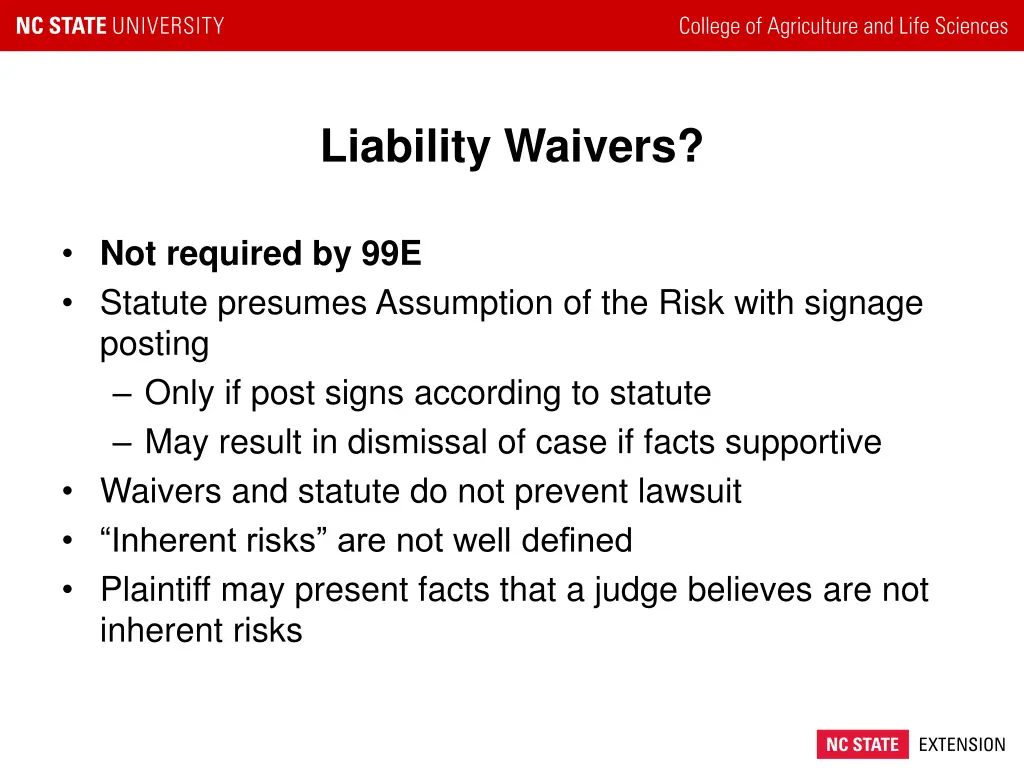 liability waivers