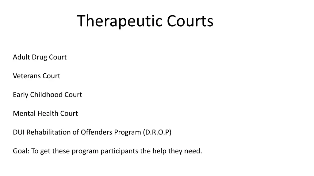 therapeutic courts