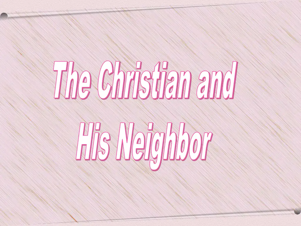 the christian and the christian and