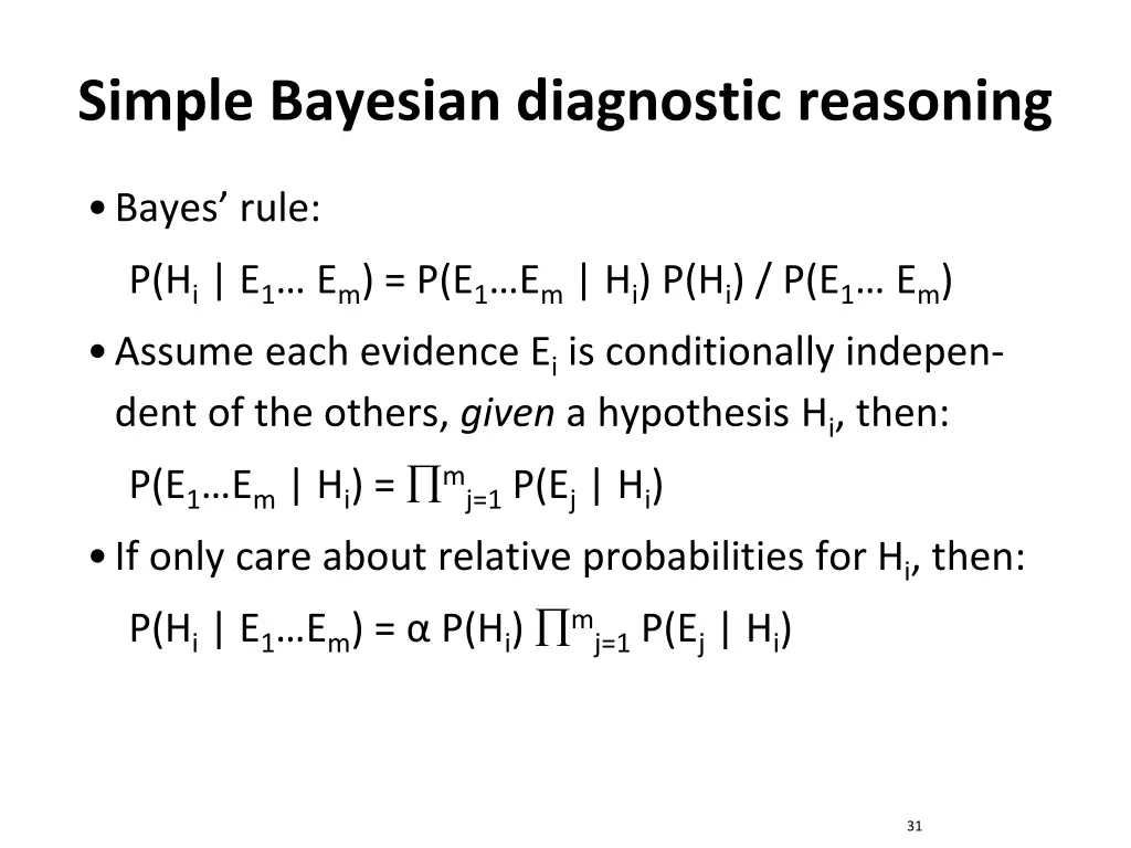 simple bayesian diagnostic reasoning 1