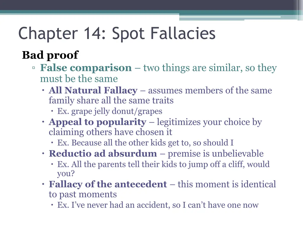 chapter 14 spot fallacies