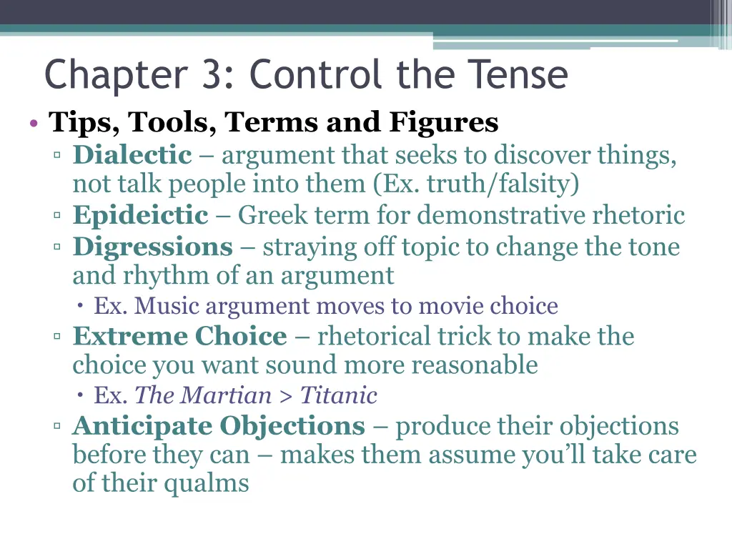 chapter 3 control the tense tips tools terms