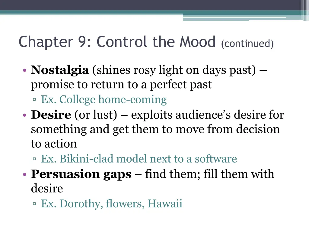 chapter 9 control the mood continued