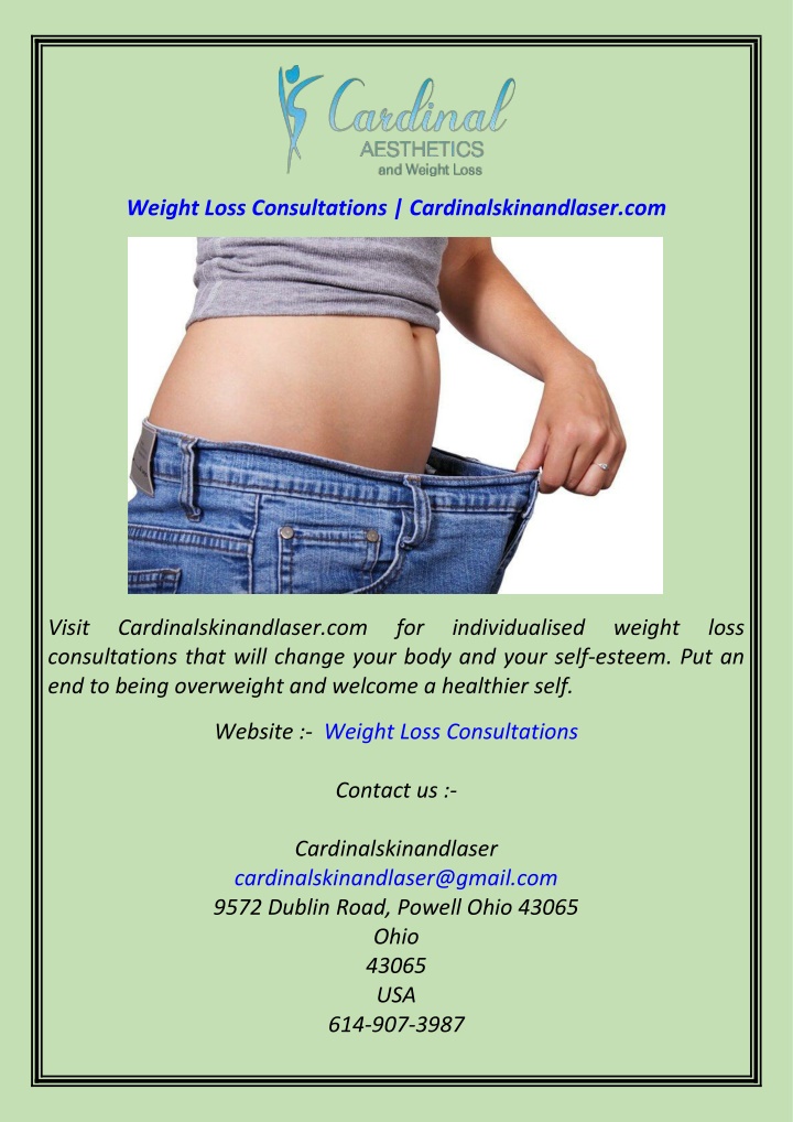 weight loss consultations cardinalskinandlaser com