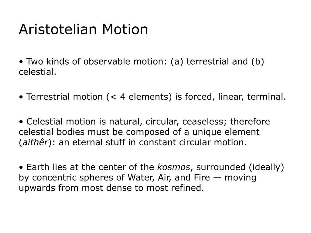 aristotelian motion