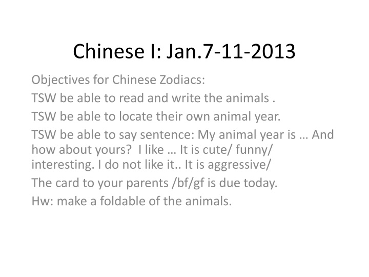 chinese i jan 7 11 2013