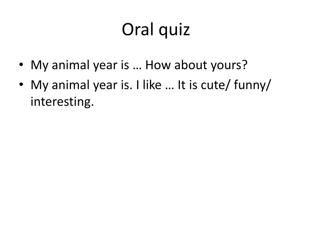 oral quiz