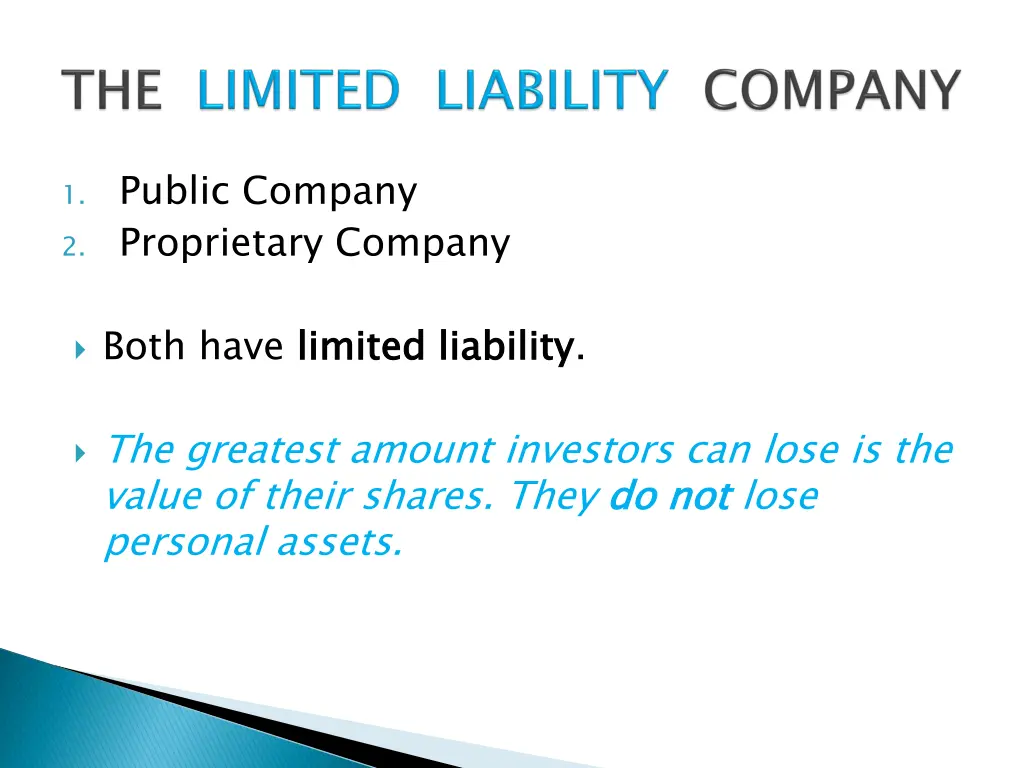 1 public company 2 proprietary company