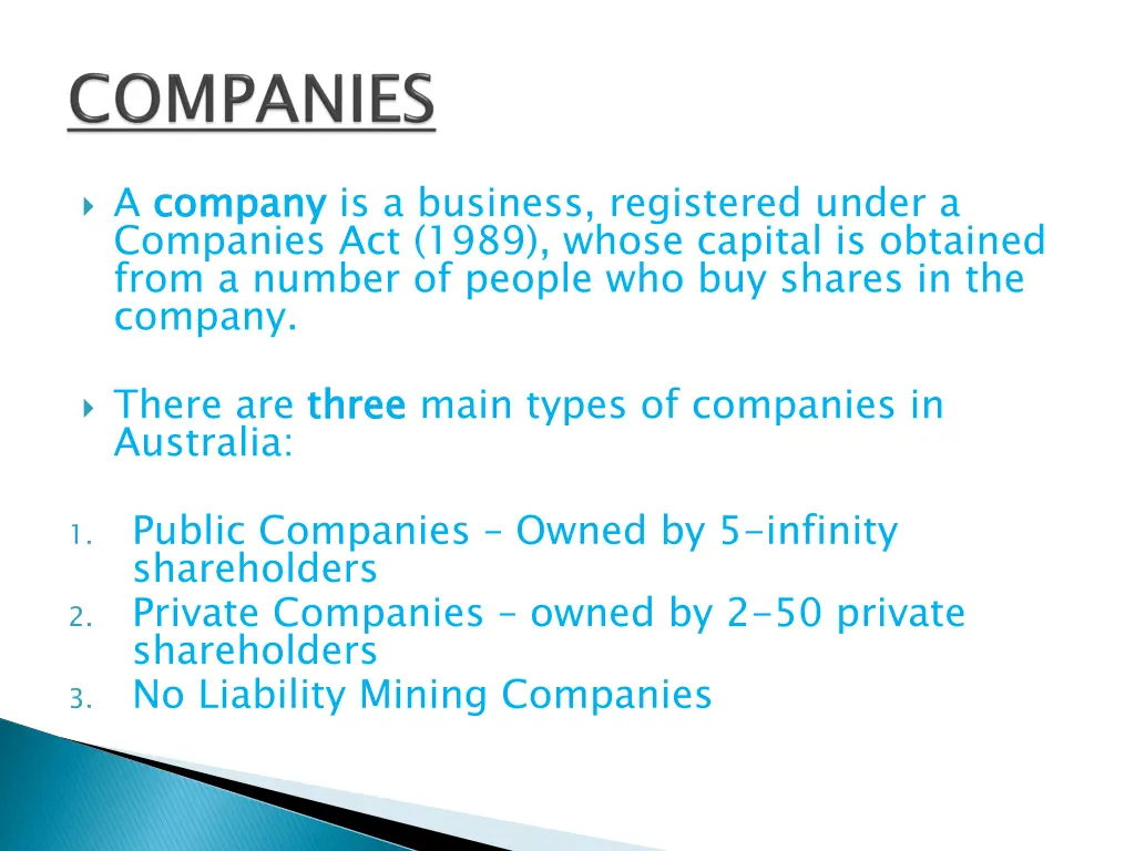 a company companies act 1989 whose capital