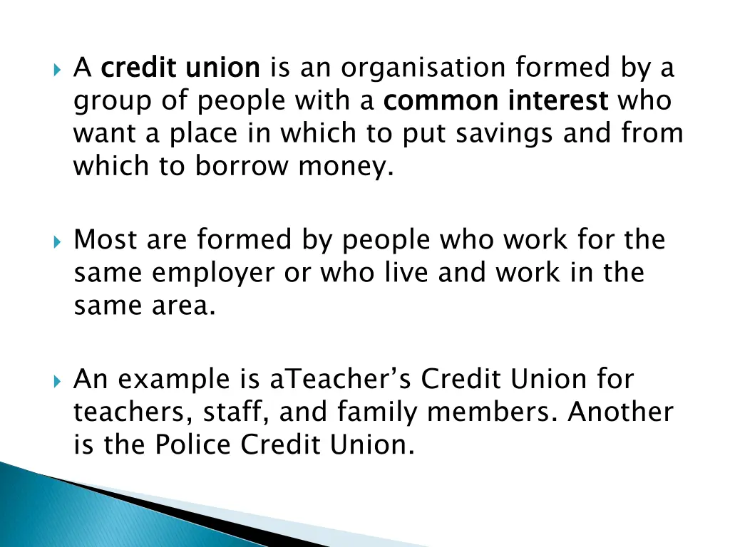 a credit union group of people with a common